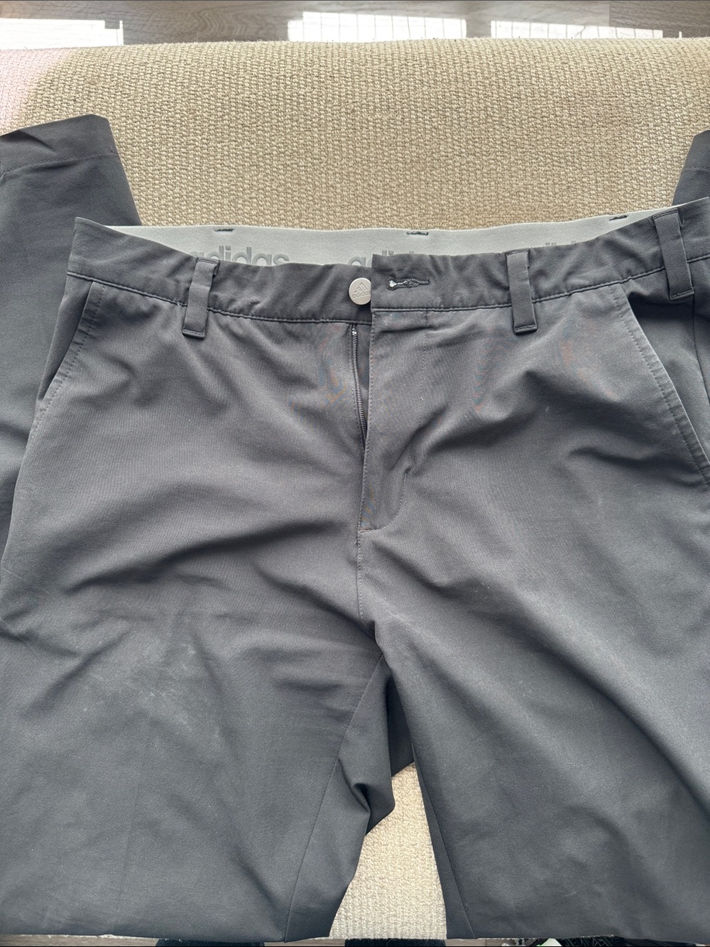 adidas Men's Charcoal Black Chinos